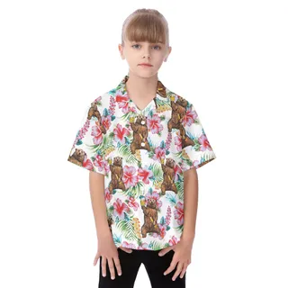 Camping Kid's Hawaiian Shirt