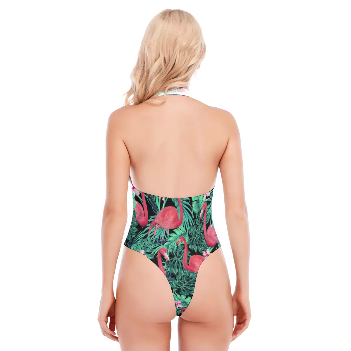 Flamingo Women's Backless V-neck Skinny Bodysuit