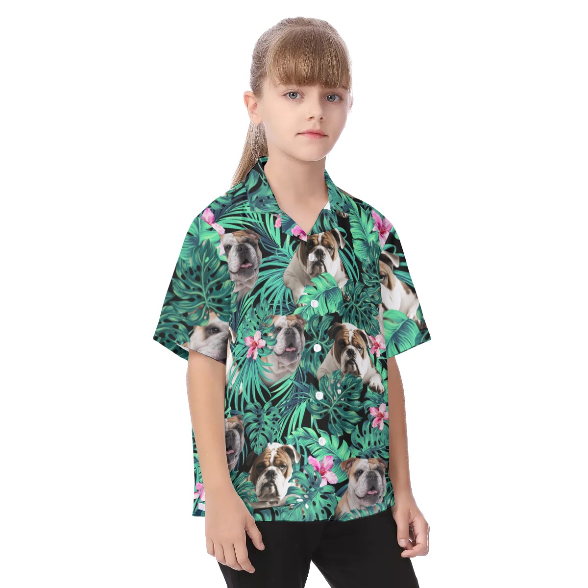 Bulldog Kid's Hawaiian Vacation Shirt