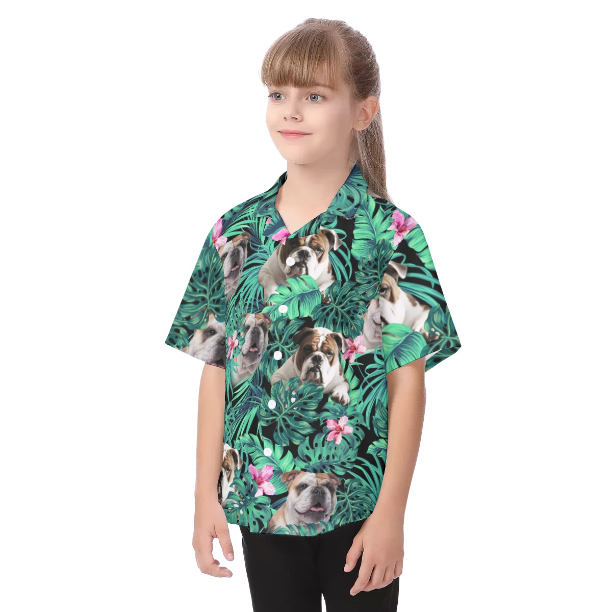 Bulldog Kid's Hawaiian Vacation Shirt