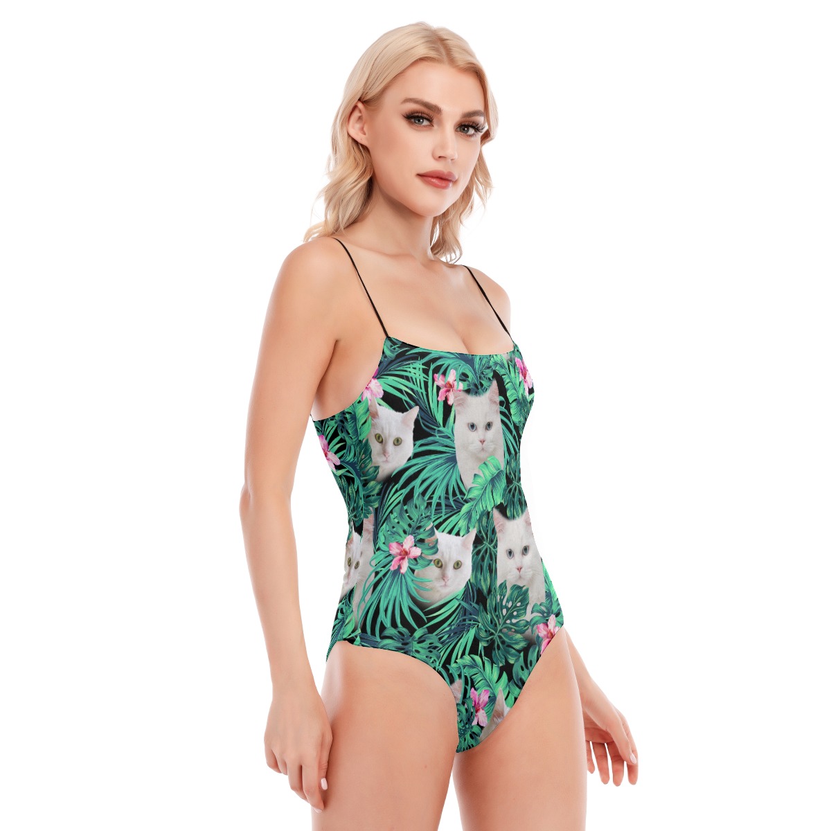 White Cat Women's Black Cami Tube Top Bodysuit