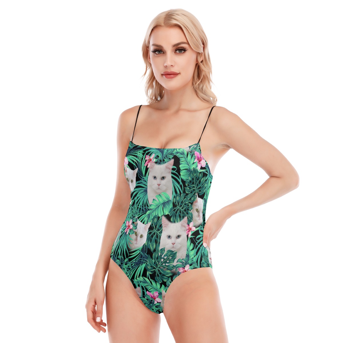 White Cat Women's Black Cami Tube Top Bodysuit