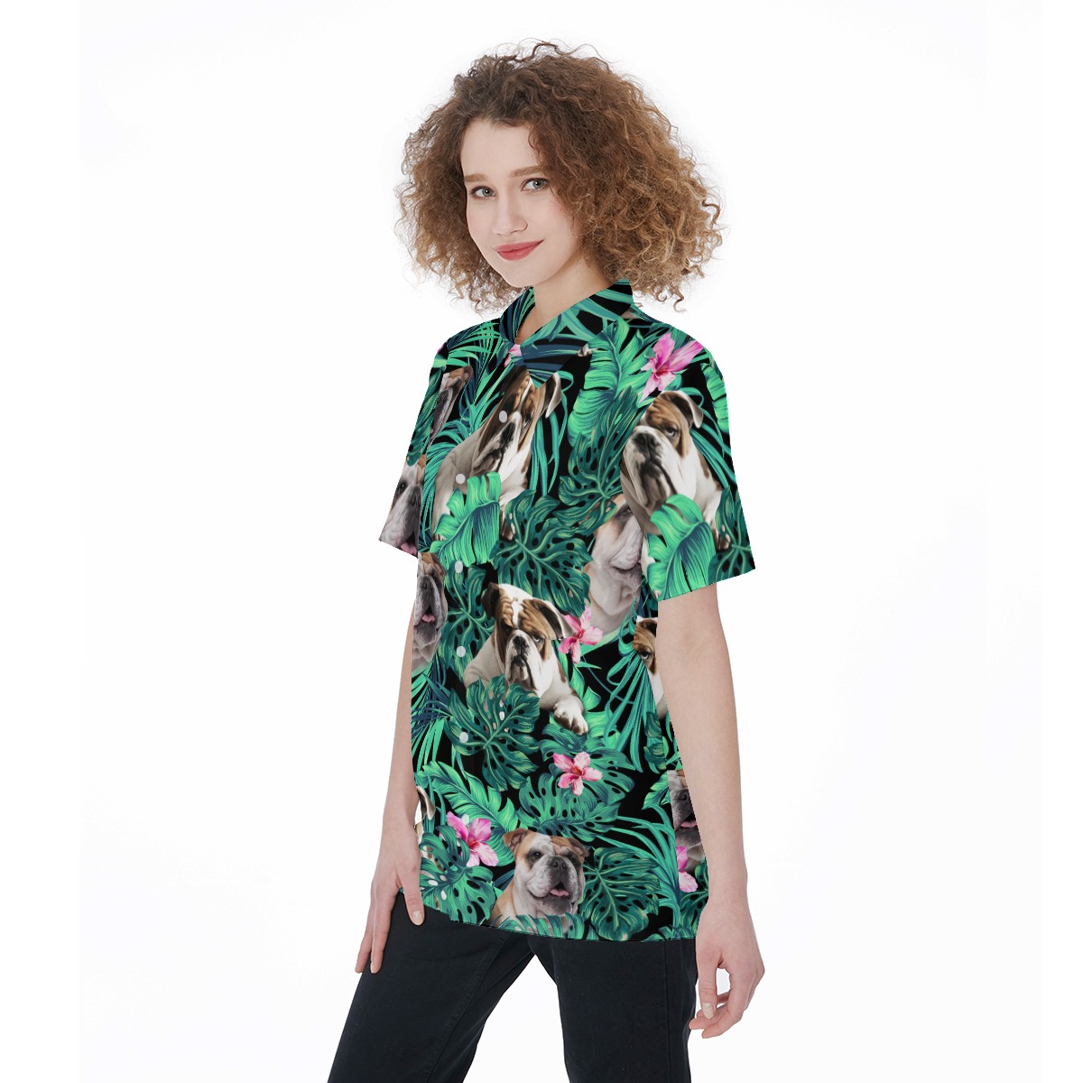 Bulldog Women's Hawaiian Shirt
