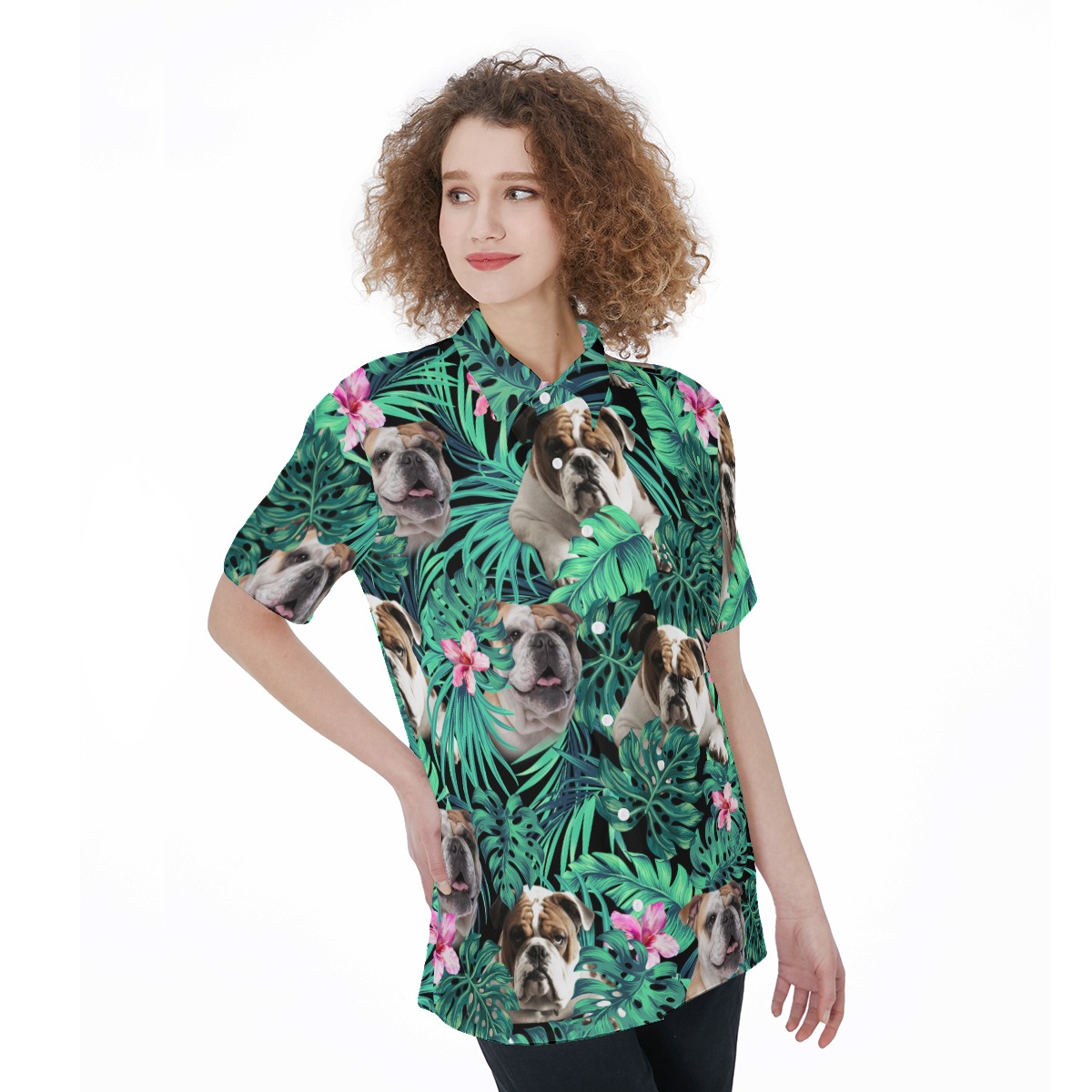 Bulldog Women's Hawaiian Shirt