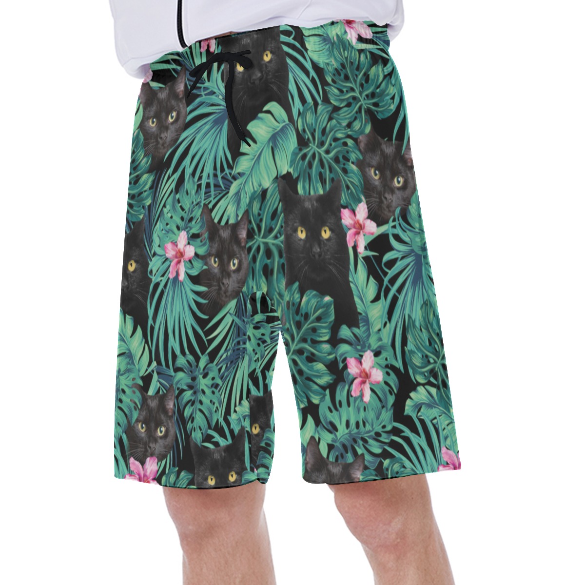 Black Cat Men's Beach Shorts