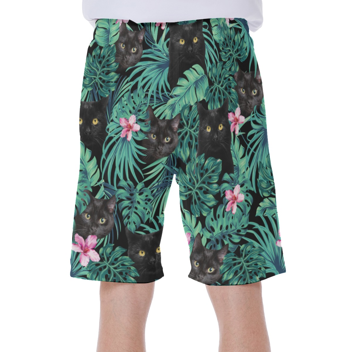 Black Cat Men's Beach Shorts