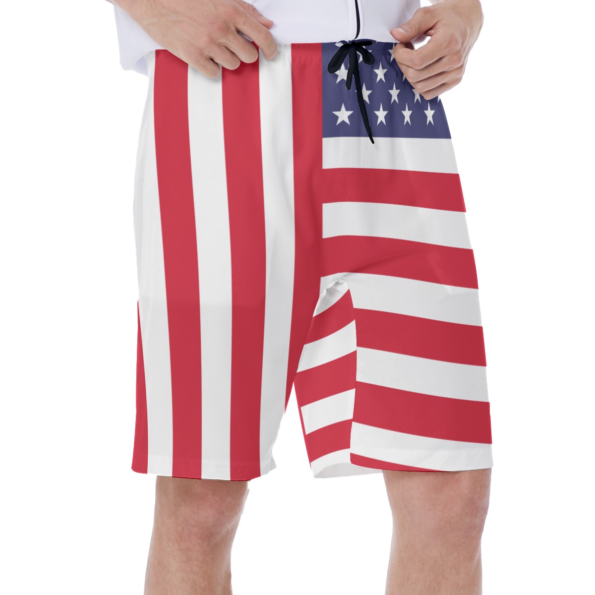 American Flag 4th Of July Men's Beach Shorts