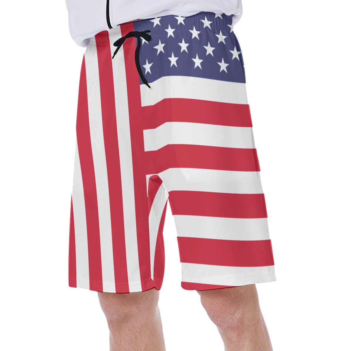 American Flag 4th Of July Men's Beach Shorts