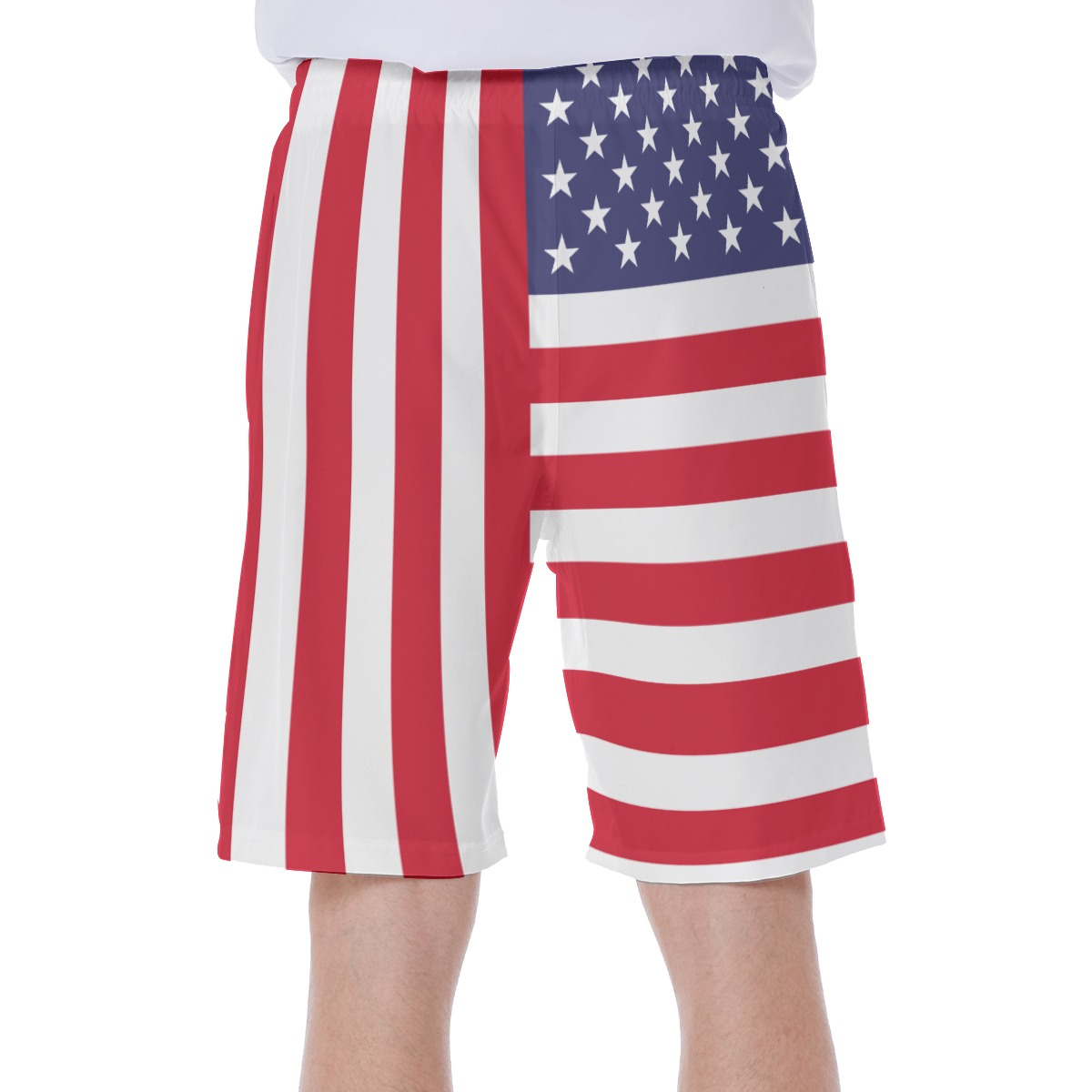 American Flag 4th Of July Men's Beach Shorts