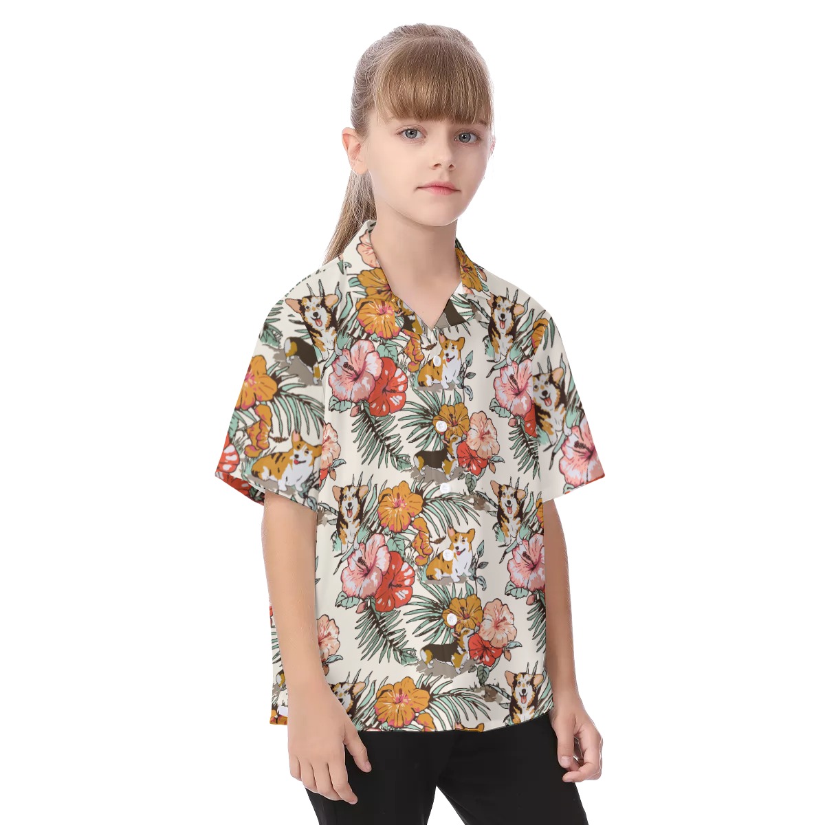 Corgi Kid's Hawaiian Shirt