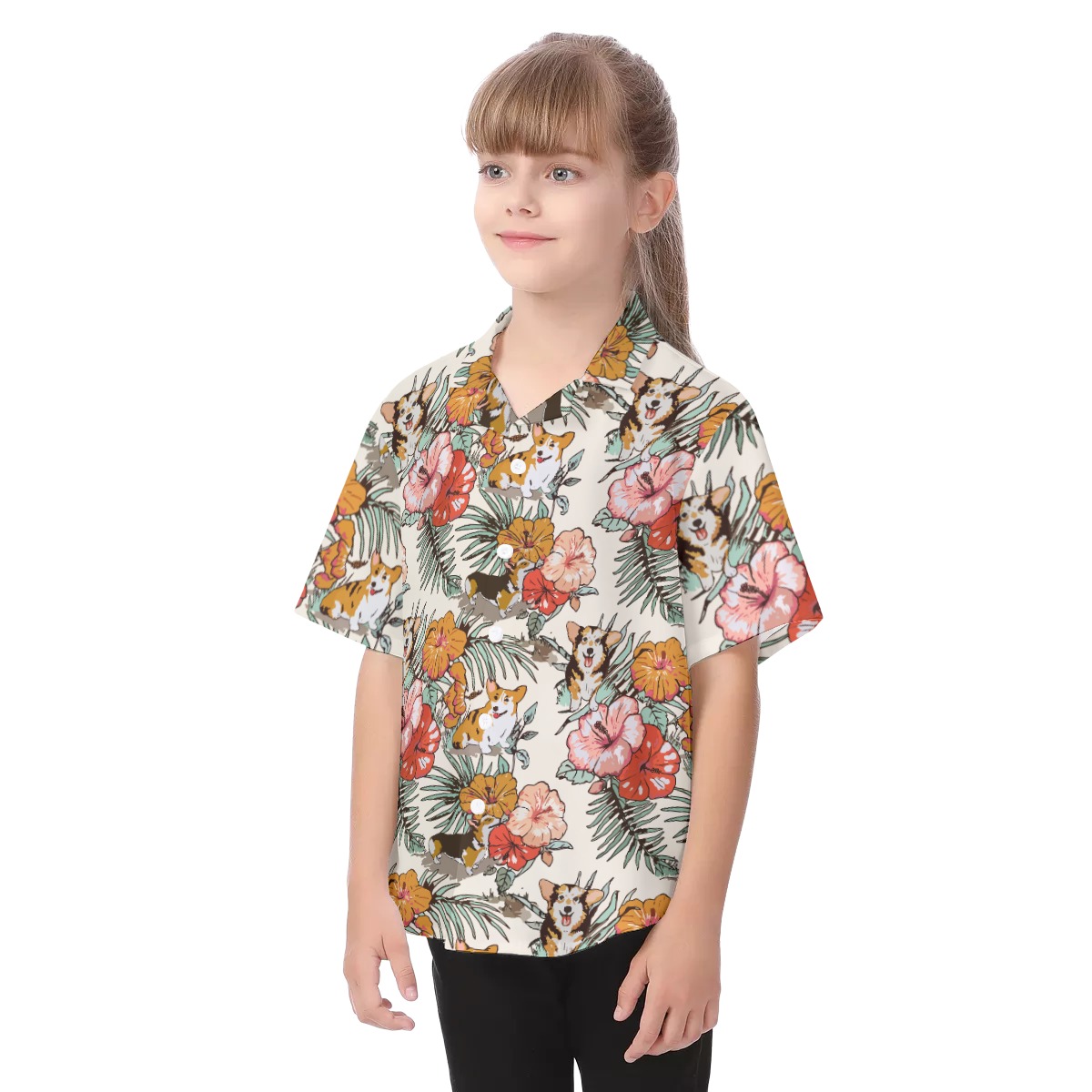 Corgi Kid's Hawaiian Shirt