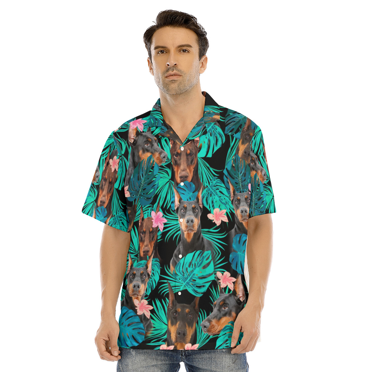 Doberman Pinscher Men's Hawaiian Shirt - variant image 1