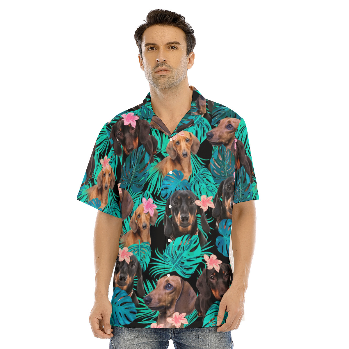 Dachshund Men's Hawaiian Shirt - variant image 1