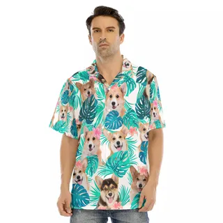 Corgi Men's Hawaiian Shirt | Best Dog Hawaiian Shirt For Men