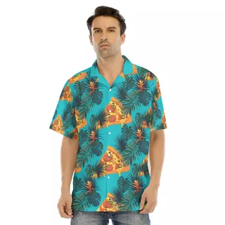 Pizza Men's Hawaiian Shirt | Food Hawaiian Shirt For Summer