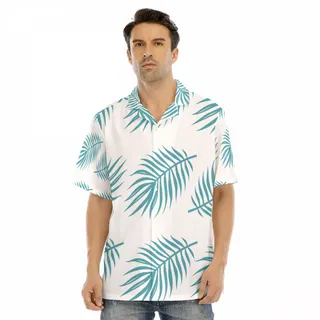 Green Floral Hawaiian Men's Hawaiian Shirt | Best Tropical Hawaiian Shirt Silk