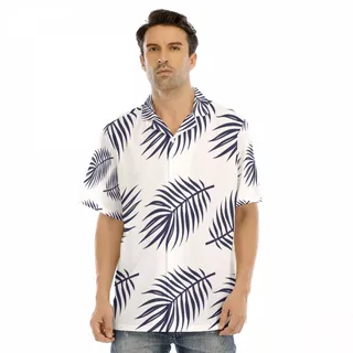 Best Navy Floral Hawaiian Men's Hawaiian Shirt