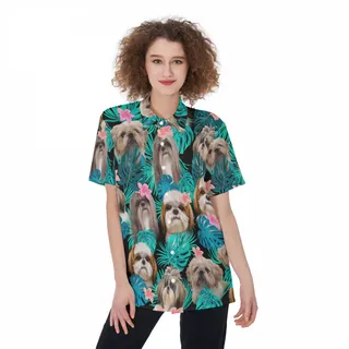 Shih Tzu Hawaiian Shirt For Women | Best Dog Hawaiian Shirt For Women