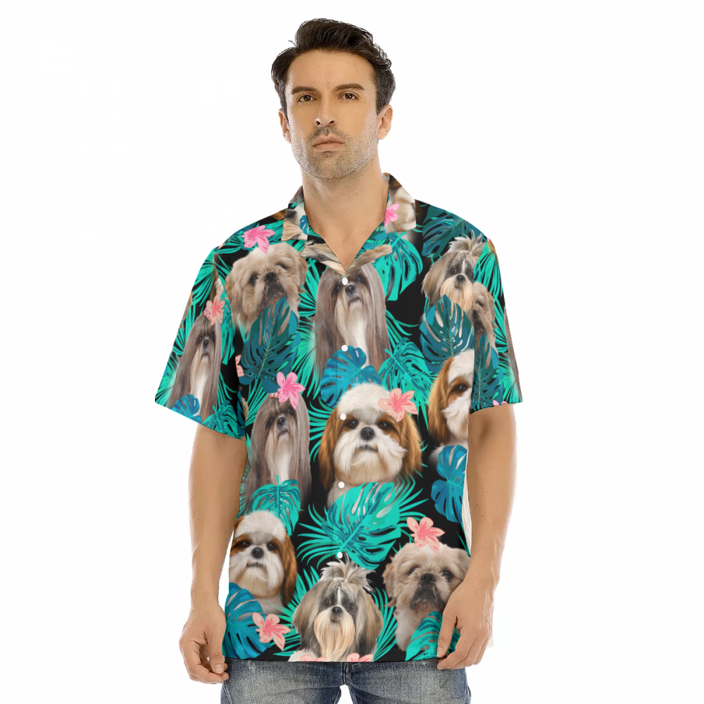 Shih Tzu Men's Hawaiian Shirt | Hawaiian Shirt Dogs | Best Summer Party Short Sleeve Shirt For Men - variant image 1