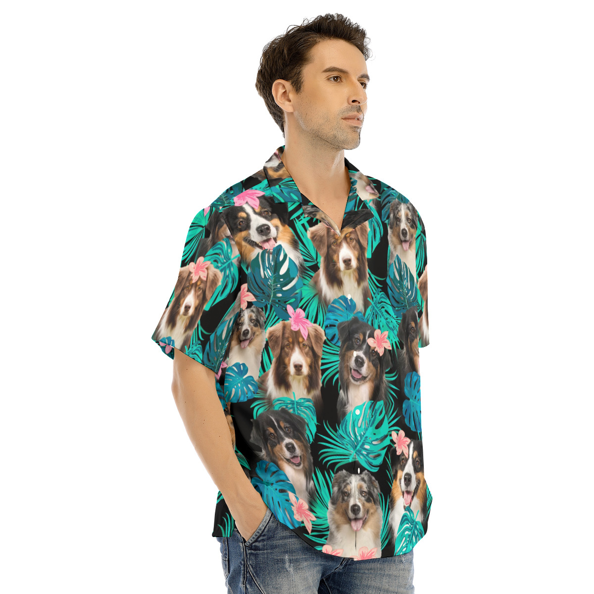 Australian Shepherd Men's Hawaiian Shirt