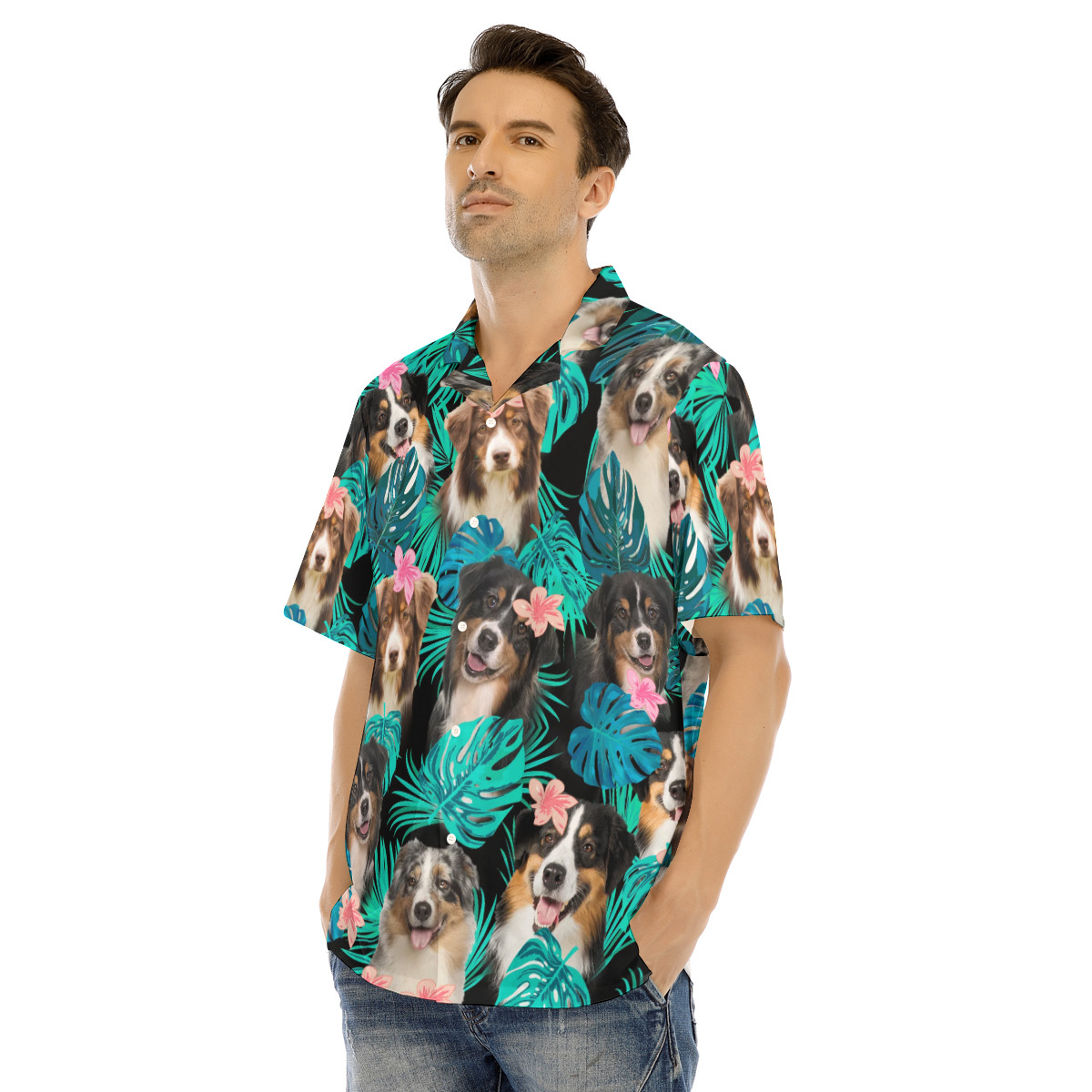 Australian Shepherd Men's Hawaiian Shirt