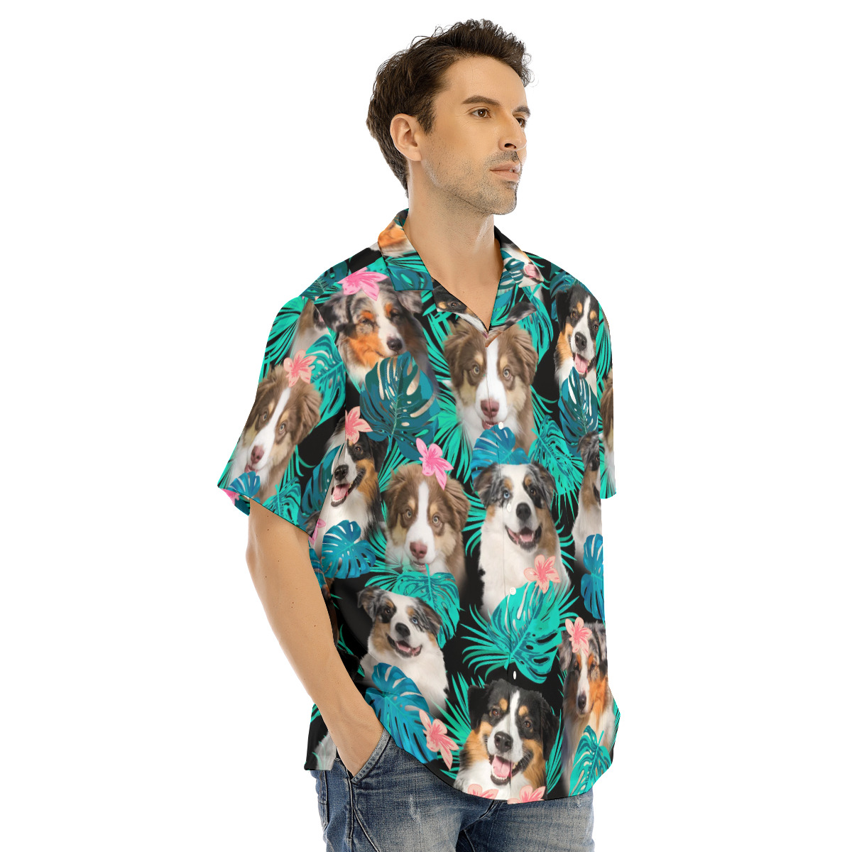 Miniature American Shepherds Men's Hawaiian Shirt
