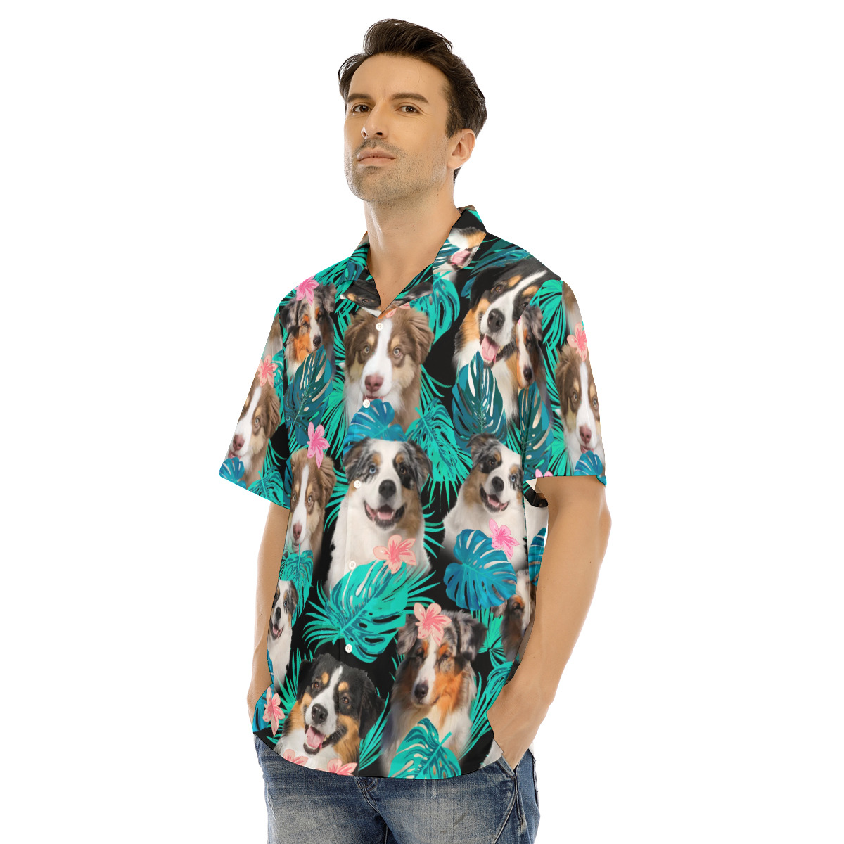 Miniature American Shepherds Men's Hawaiian Shirt