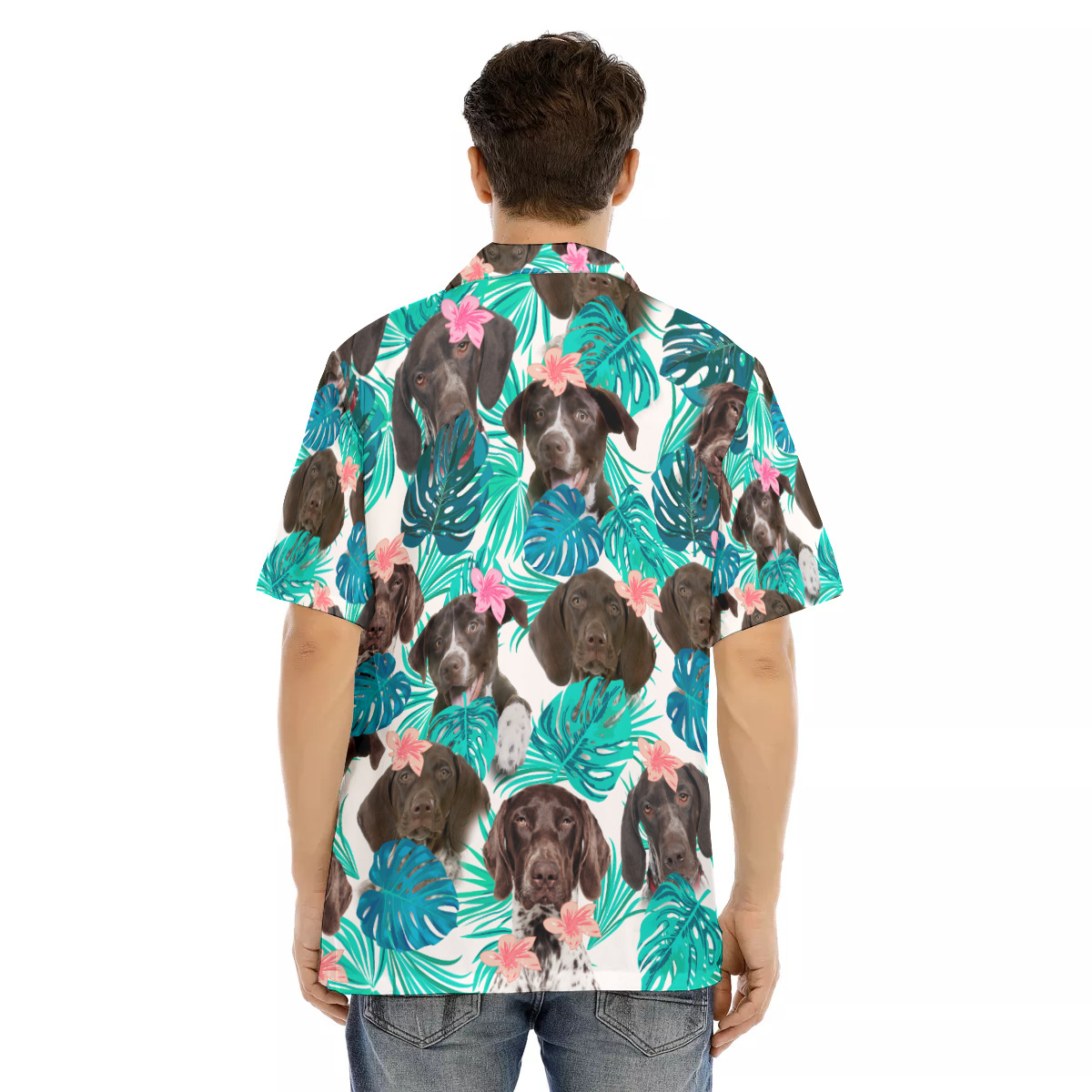 German Shorthaired Pointer Men's Hawaiian Shirt | Best Dog Hawaiian Shirt For Men