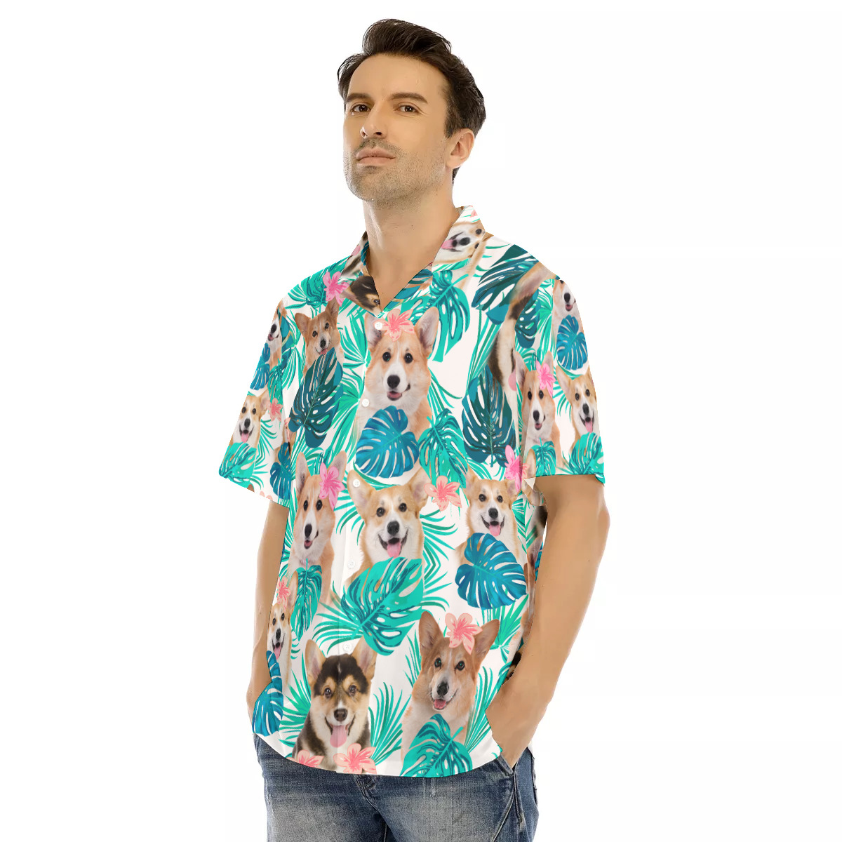 Corgi Men's Hawaiian Shirt | Best Dog Hawaiian Shirt For Men