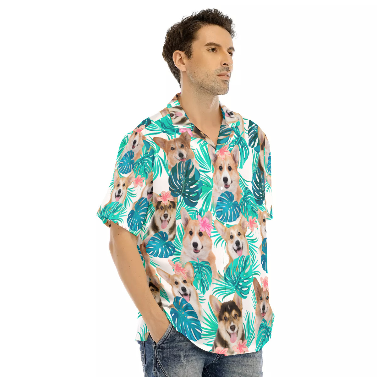 Corgi Men's Hawaiian Shirt | Best Dog Hawaiian Shirt For Men