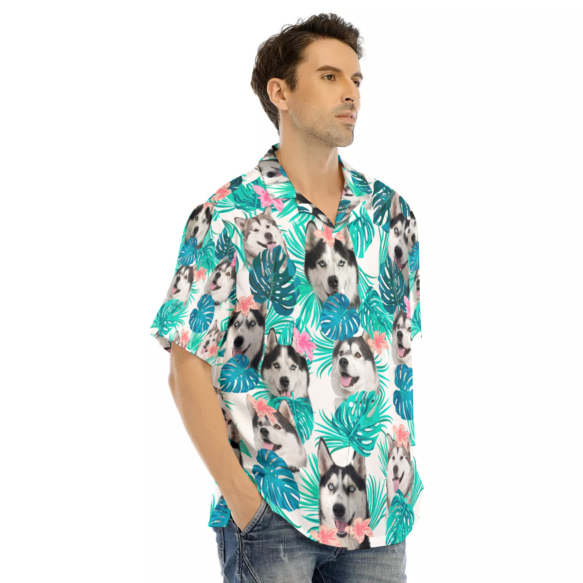 Siberian Husky Men's Hawaiian Shirt | Best Dog Hawaiian Shirt For Men