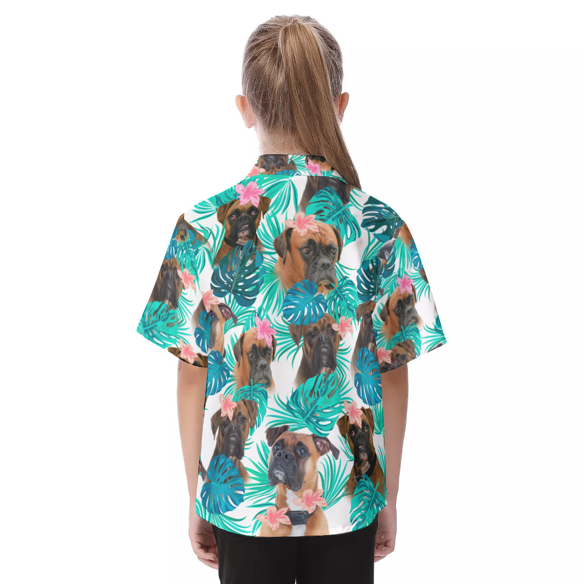 Boxer Kid's Hawaiian | Best Dog Pattern Hawaiian Shirt For Kid