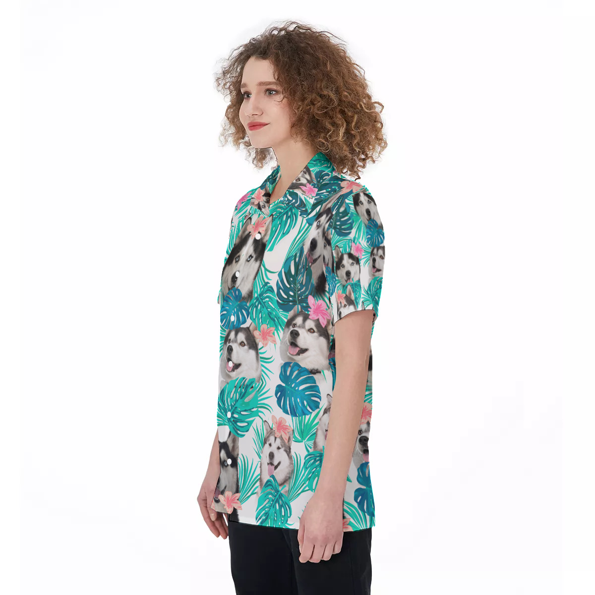 Siberian Husky Women's Hawaiian Shirt