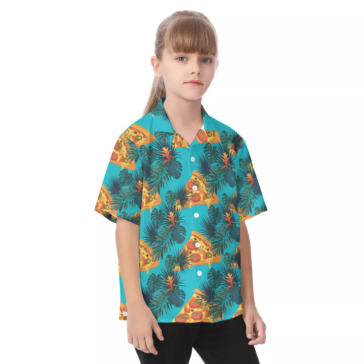 Pizza Kid's Hawaiian | Funny Food Hawaiiain Shirt For Kids