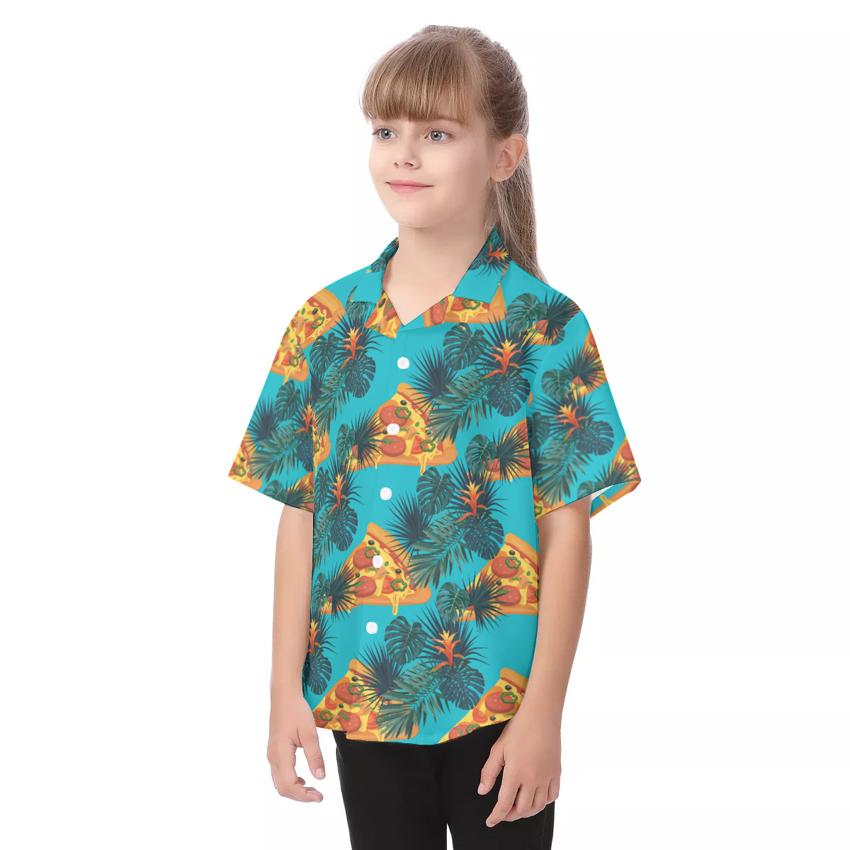 Pizza Kid's Hawaiian | Funny Food Hawaiiain Shirt For Kids