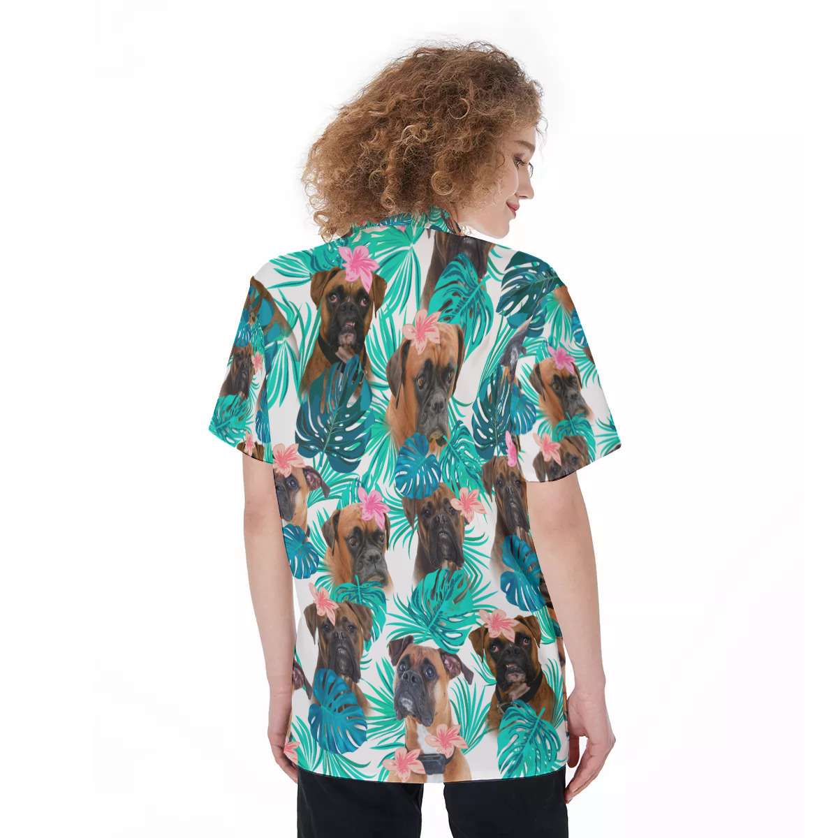 Boxer Women's Hawaiian Shirt | Dog Hawaiian Shirt For Summer Party