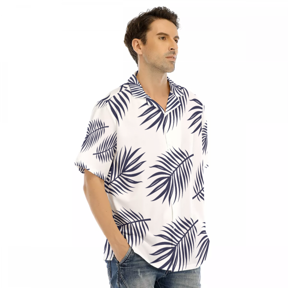 Best Navy Floral Hawaiian Men's Hawaiian Shirt