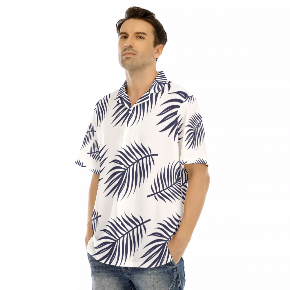 Best Navy Floral Hawaiian Men's Hawaiian Shirt