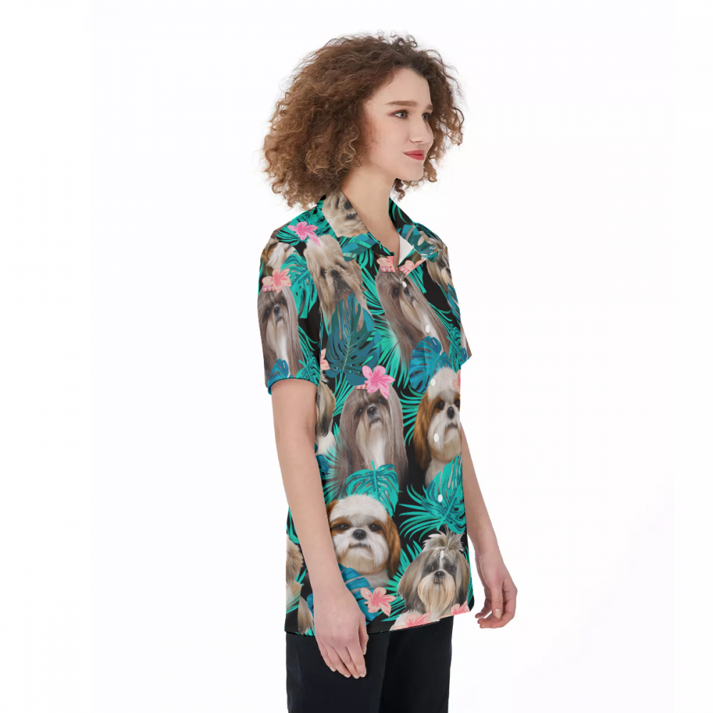 Shih Tzu Hawaiian Shirt For Women | Best Dog Hawaiian Shirt For Women