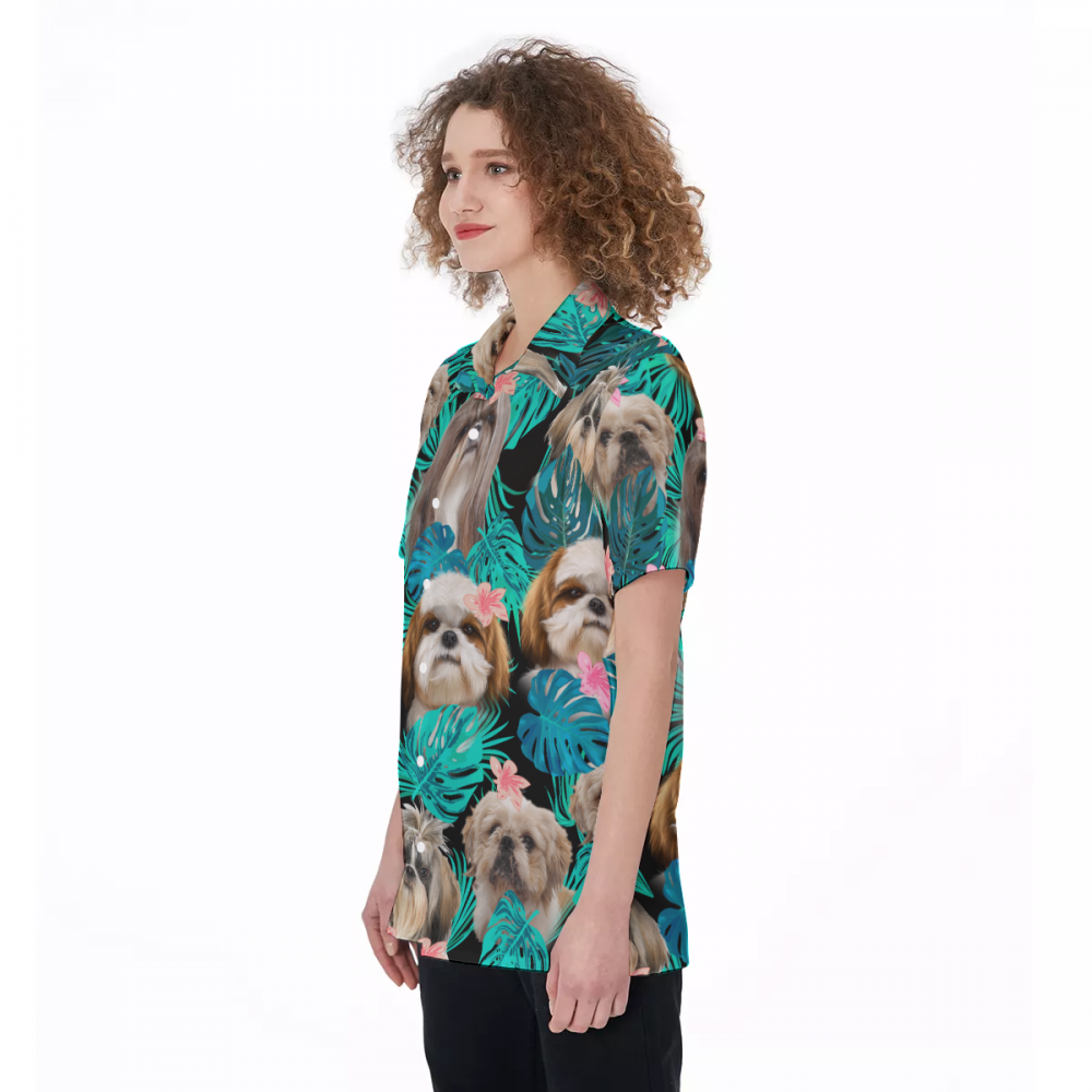 Shih Tzu Hawaiian Shirt For Women | Best Dog Hawaiian Shirt For Women