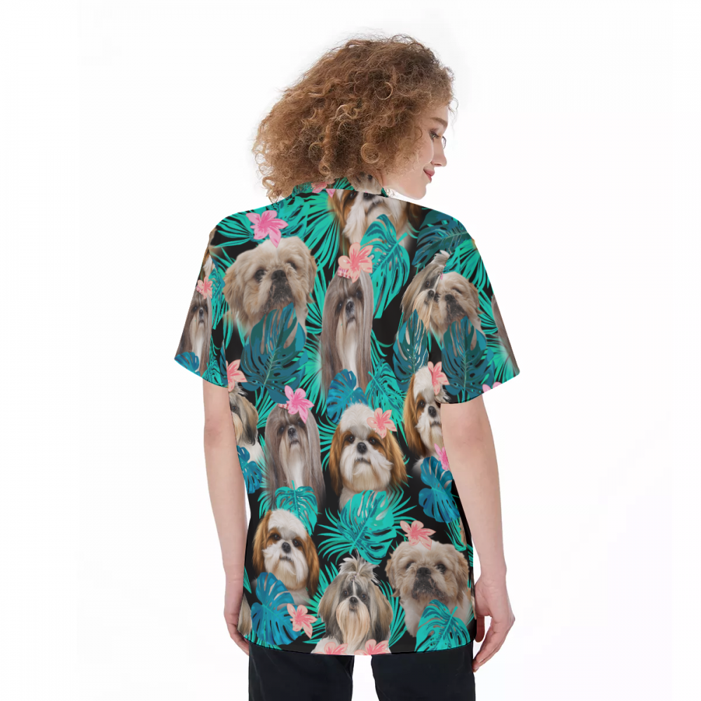 Shih Tzu Hawaiian Shirt For Women | Best Dog Hawaiian Shirt For Women